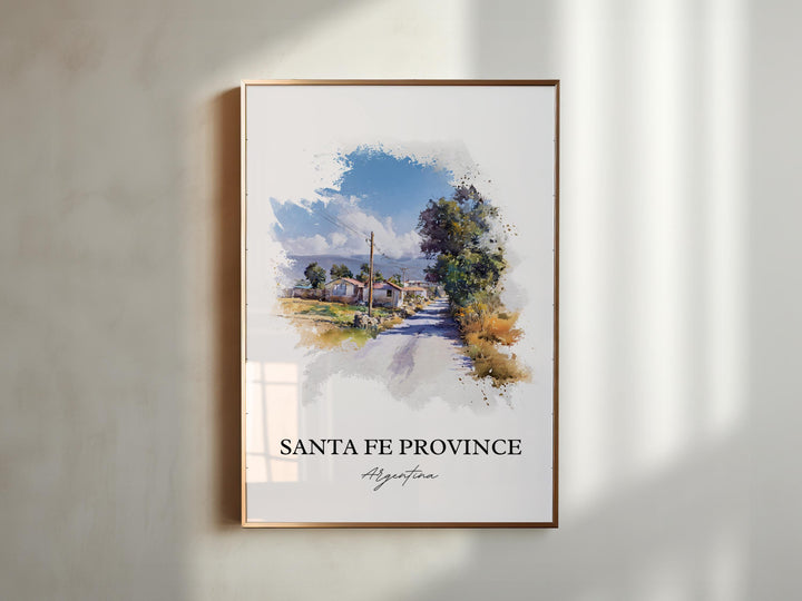 Santa Fe Province Art, Santa Fe Argentina Print, Argentina Watercolor Art, Argentina Gift, Travel Print, Travel Poster, Housewarming Gift