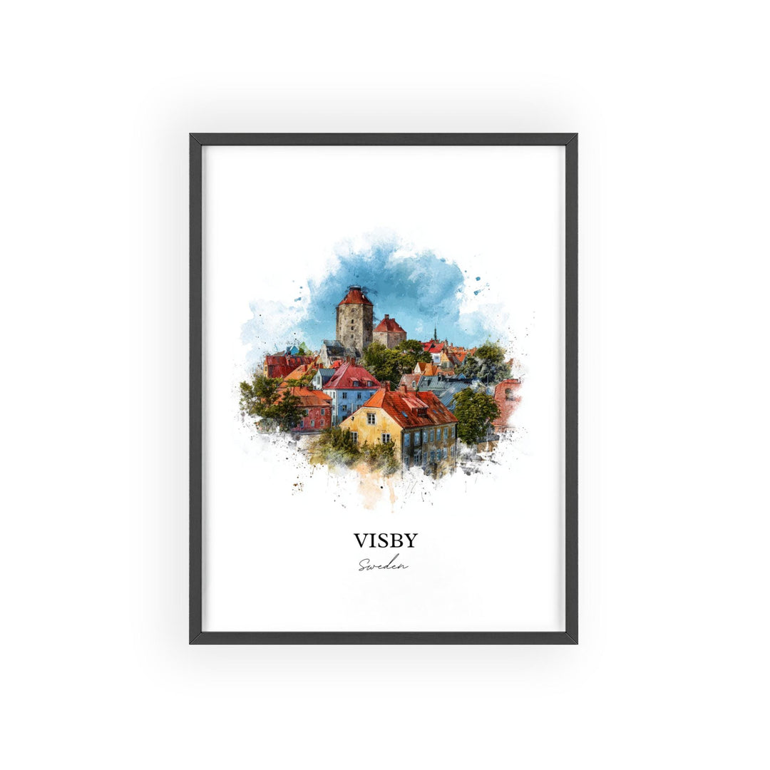 Visby, Sweden – Watercolor Art Print