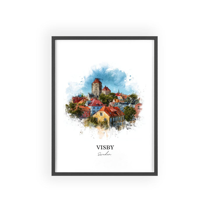 Visby, Sweden – Watercolor Art Print