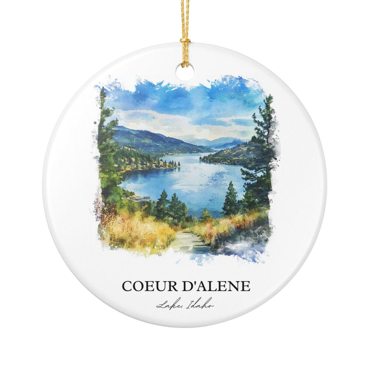 Coeur d'Alene Ornament: Unique Coeur d'Alene Souvenir, Idaho Xmas Decor, and Authentic Coeur d'Alene ID Gift