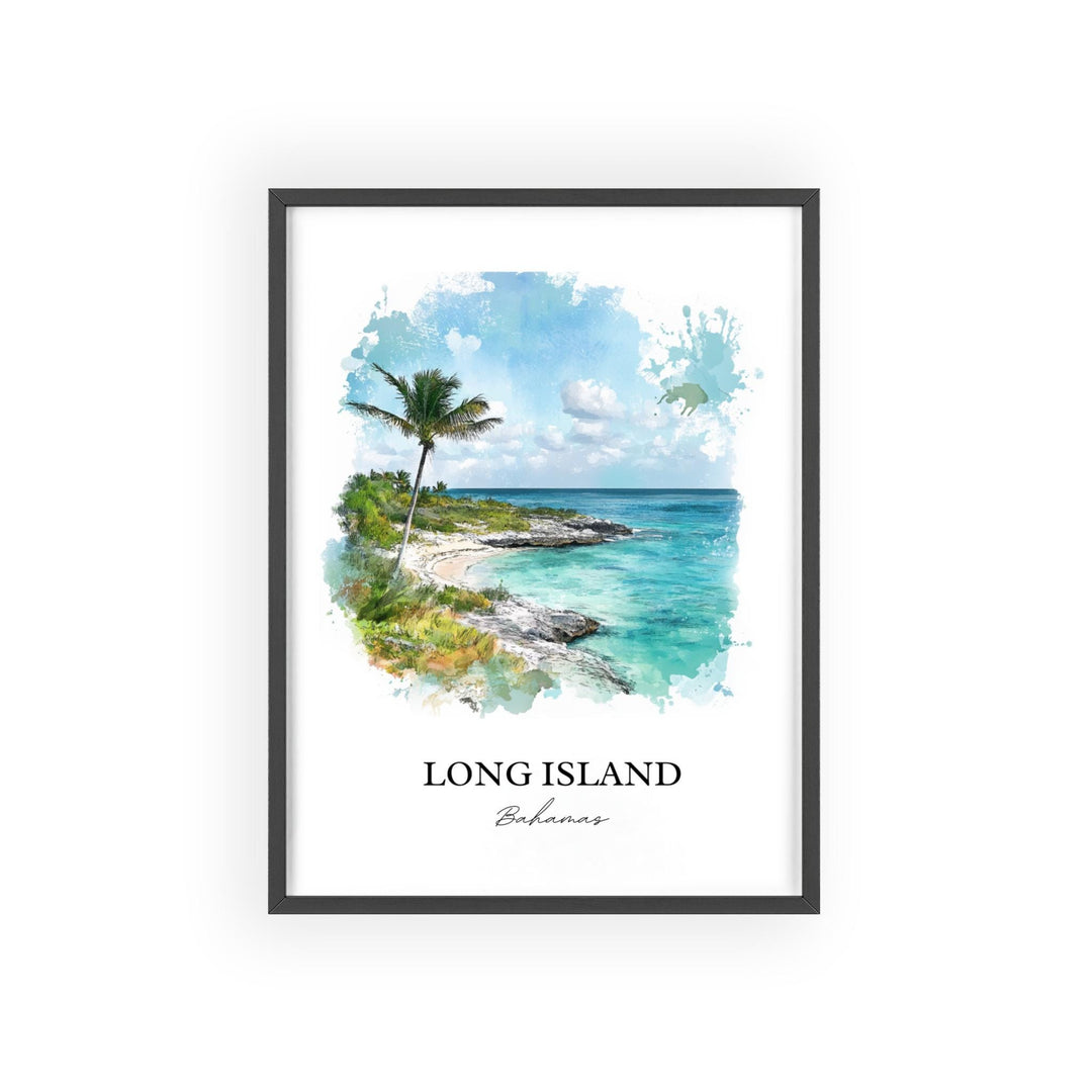 Long Island Bahamas Art, Clarence Town Print, Bahamas Watercolor, Long Island Bahamas Gift, Travel Print, Travel Poster, Housewarming Gift