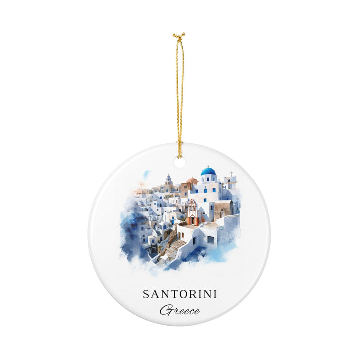 Santorini, Greece Ornament: Unique Santorini Souvenir, Greece Xmas Decor, and Authentic Santorini Gift
