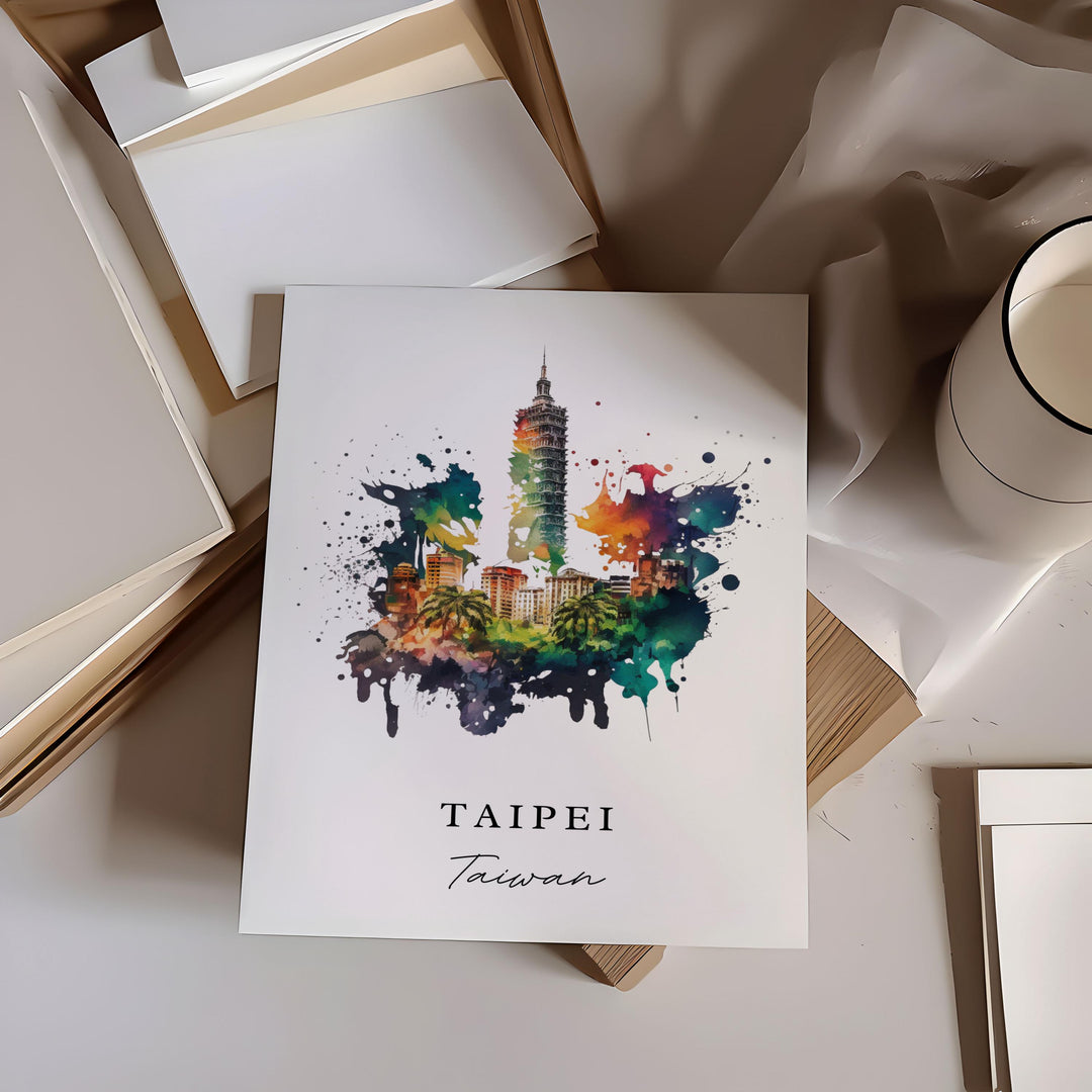 Taipei Taiwan wall art - Taiwan, Taipei poster, Taipei Wedding gift, Taipei Taiwan Birthday present, Custom Text, Personalised Gift