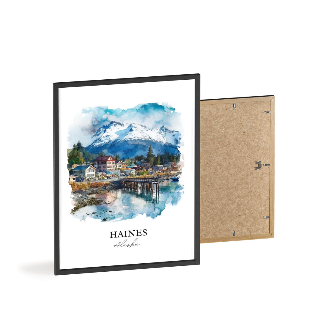 Haines Alaska Wall Art, Glacier Bay Park Print, Alaska Watercolor Art, Haines AK Gift, Travel Print, Travel Poster, Housewarming Gift