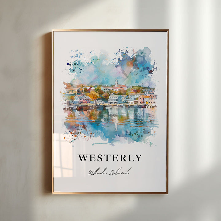 Westerly RI Wall Art, Washington Cty RI Print, Westerly Watercolor, Westerly RI Gift,