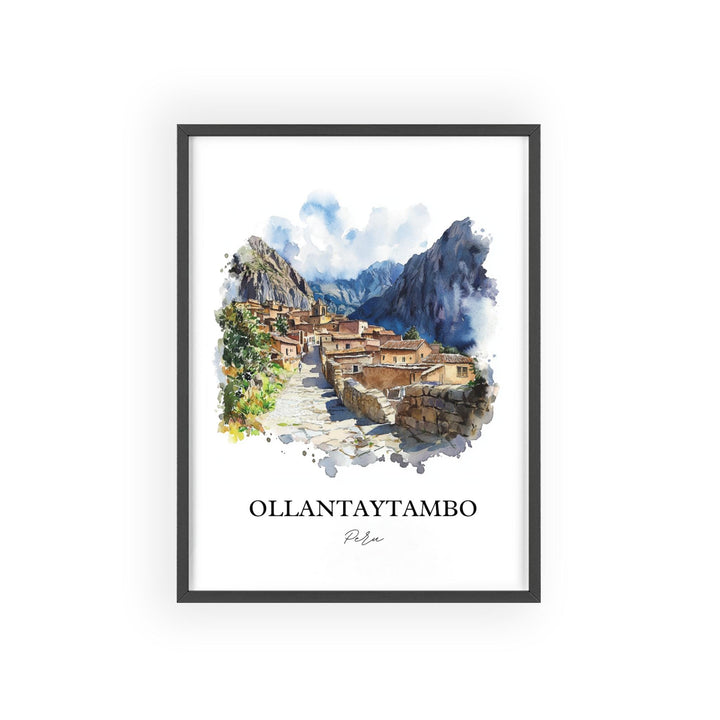 Ollantaytambo Wall Art, Sacred Valley Print, Machu Picchu Watercolor Art, Ollantaytambo Gift, Travel Print, Travel Poster, Housewarming Gift