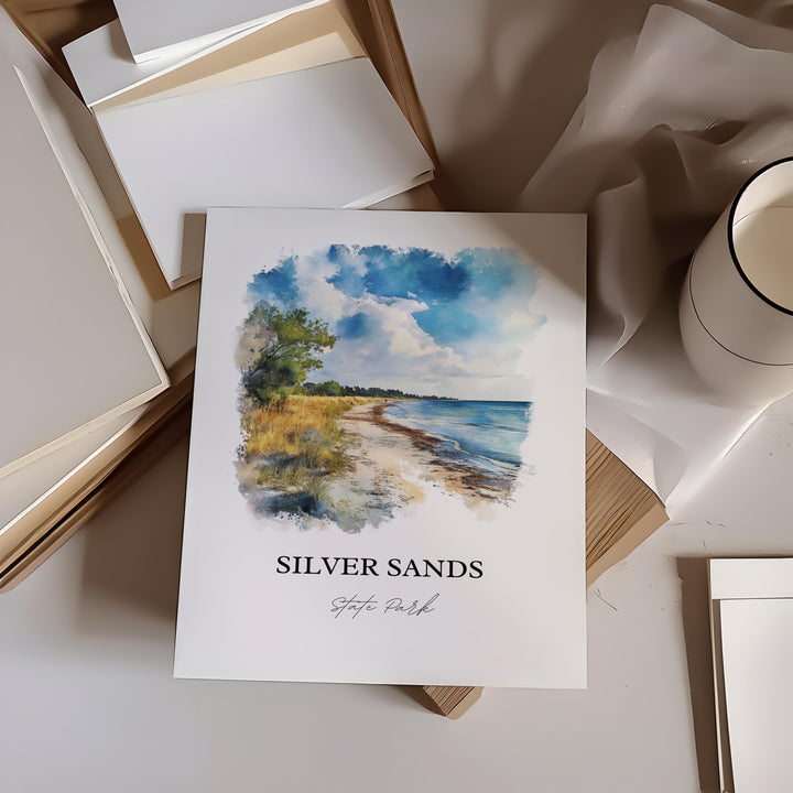 Silver Sands State Park Wall Art, Milford CT Print, Connecticut Art, Silver Sands CT Gift, Travel Print, Travel Poster, Housewarming Gift