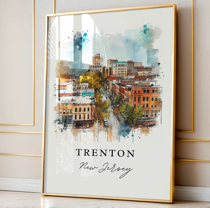 Trenton NJ wall art - New Jersey, Trenton print, Trenton Wedding gift, Trenton Birthday present, Custom Text, Perfect Gift