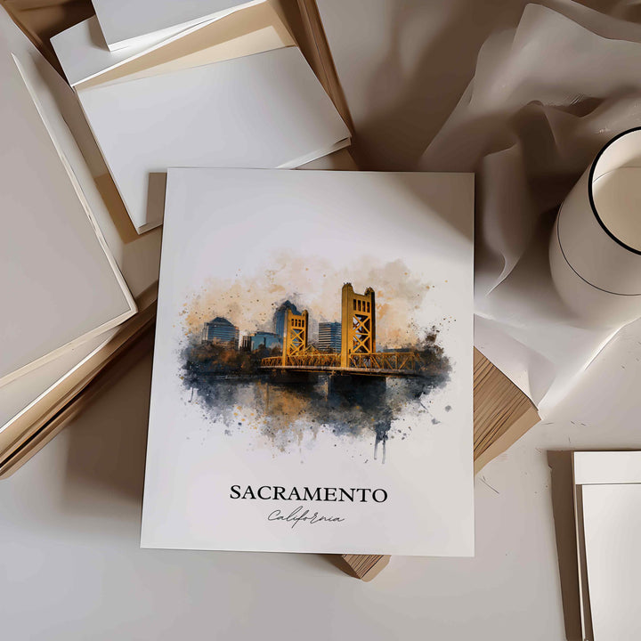 Sacramento, California – Watercolor Art Print