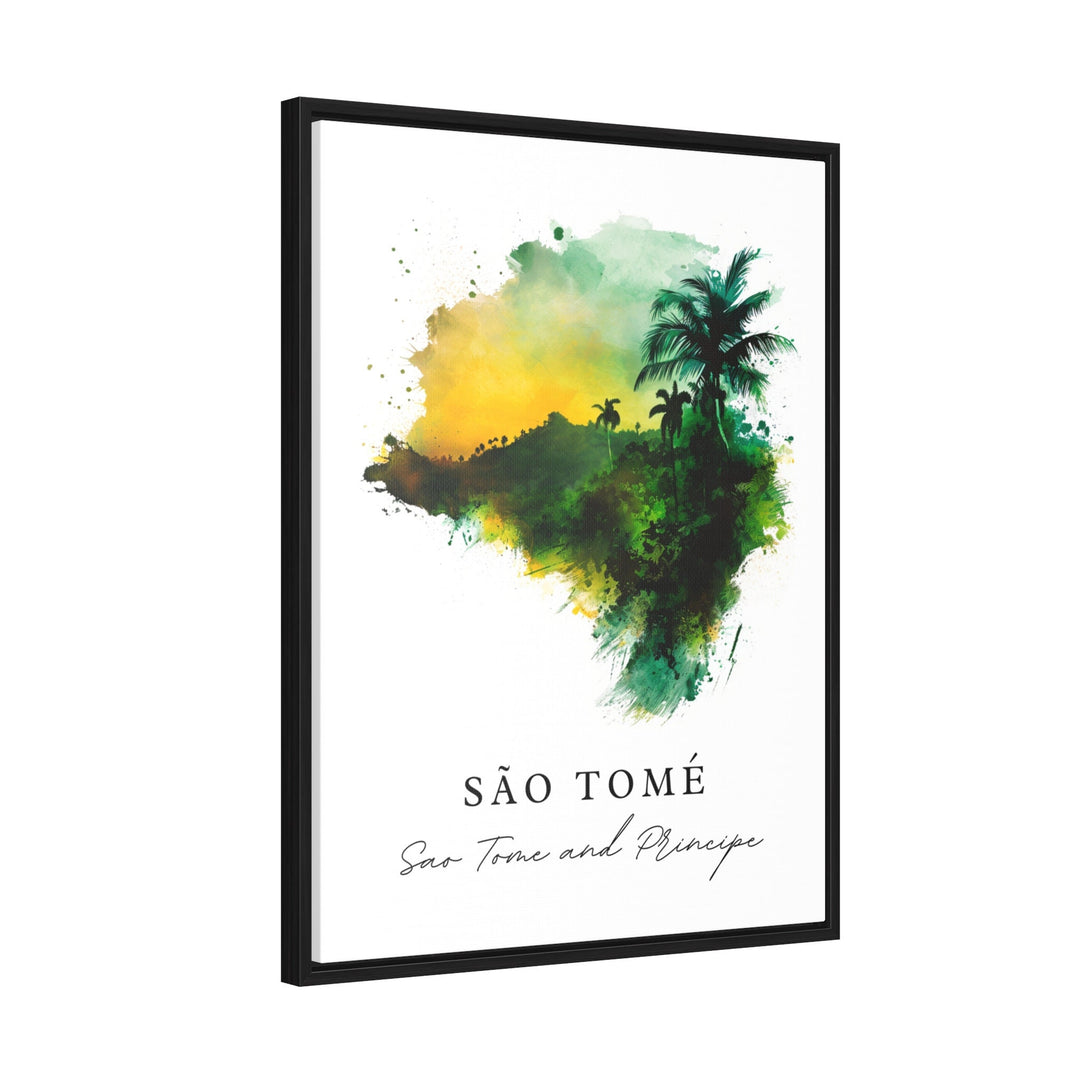 Sao Tome watercolor travel art - Sao Tome and Principe, Sao Tome print, Wedding gift, Birthday present, Custom Text, Perfect Gift