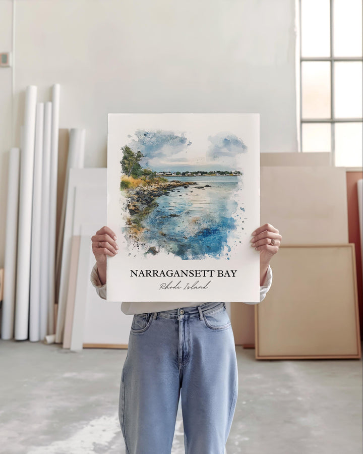 Narragansett Bay Wall Art, Rhode Island Print, Rhode Island Artwork, Narragansett Bay Gift, Travel Print, Travel Poster, Housewarming Gift