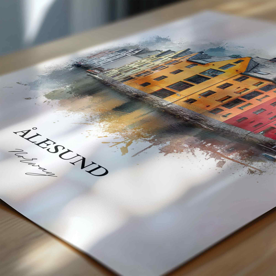 Ålesund, Norway – Watercolor Art Print