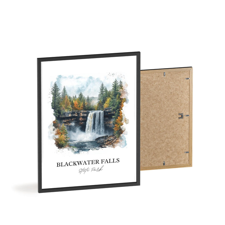 Blackwater Falls Art, Tucker County WV Print, West Virginia Artwork, Blackwater Falls Gift, Travel Print, Travel Poster, Housewarming Gift