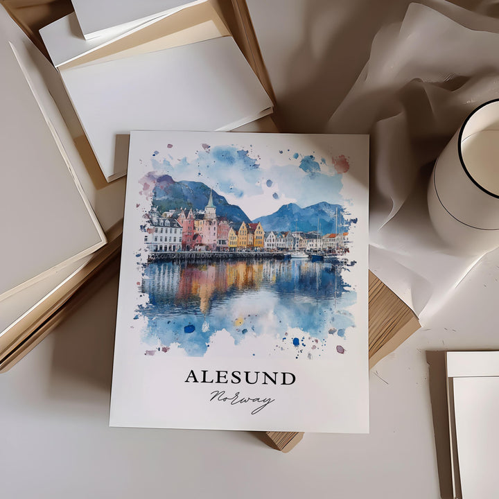 Alesund, Norway – Watercolor Art Print