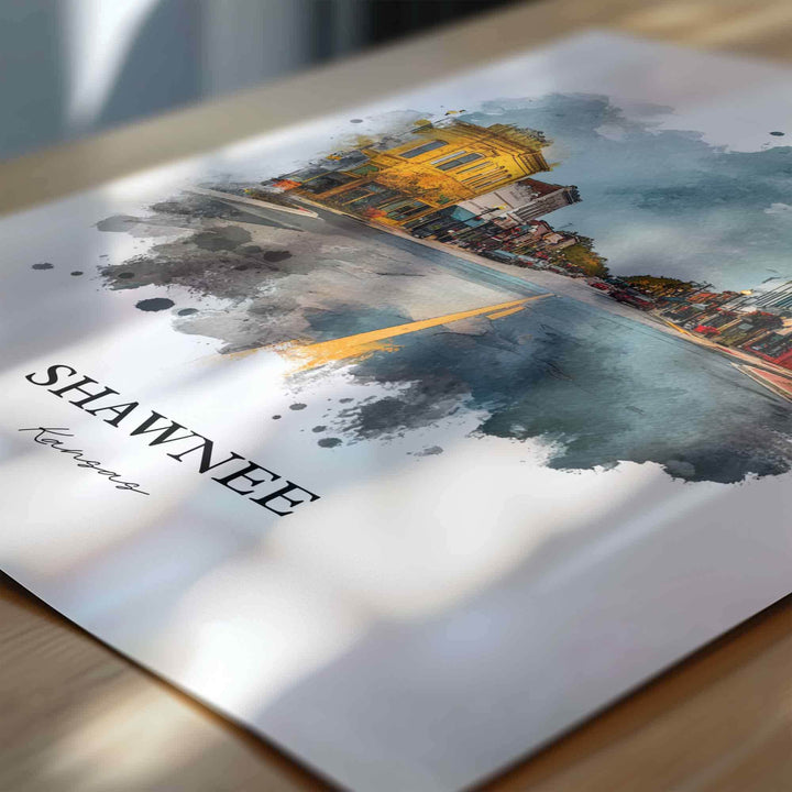 Shawnee, Kansas – Watercolor Art Print