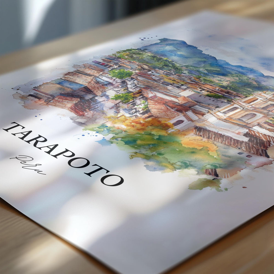 Tarapoto Peru Wall Art, San Martín Region Print, Peru Watercolor Art, Tarapoto Peru Gift, Travel Print, Travel Poster, Housewarming Gift
