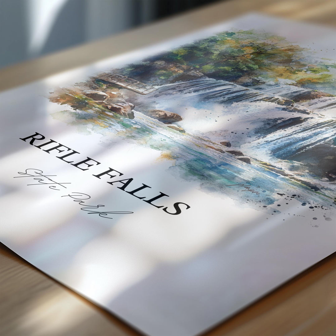 Rifle Falls Wall Art, Garfield County Print, Colorado Artwork, Rifle Falls State Park Gift, Travel Print, Travel Poster, Housewarming Gift