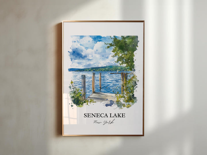 Seneca Lake, New York – Watercolor Art Print