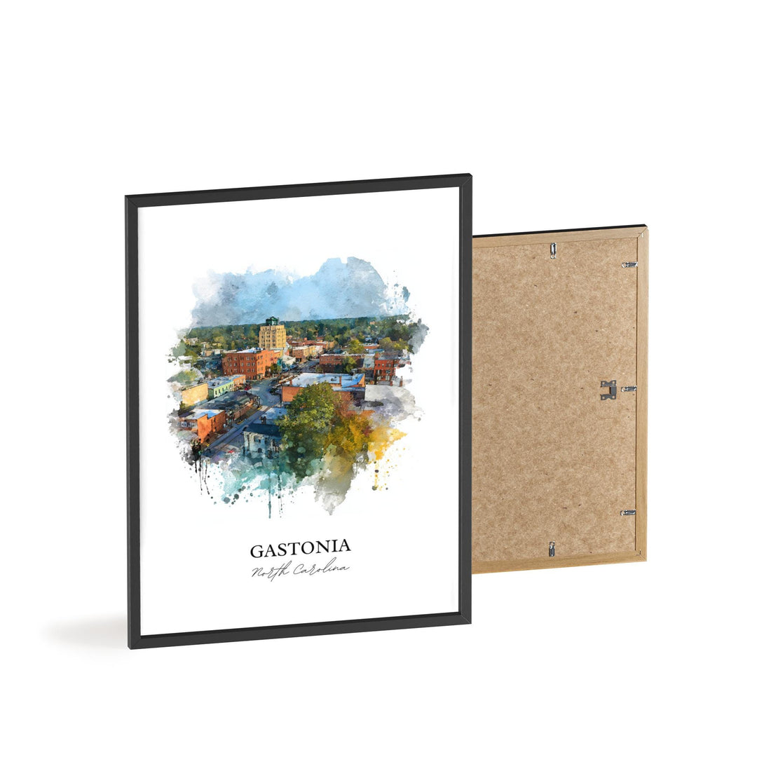 Gastonia, North Carolina – Watercolor Art Print