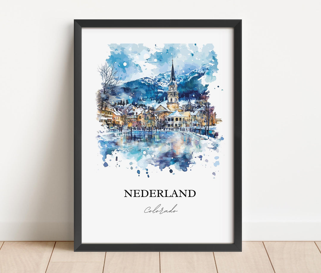 Nederland CO Wall Art, Boulder County Print, Nederland CO Watercolor Art, Barker Meadow Gift, Travel Print, Travel Poster, Housewarming Gift