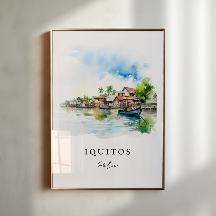 Iquitos Peru wall art - Peru, Iqiutos poster print, Iquitos Wedding gift, Iquitos Peru Birthday present, Custom Text, Perfect Gift