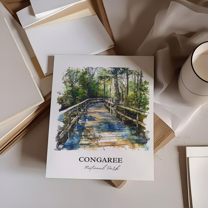 Congaree National Park Art, Congaree Print, South Carolina Artwork, Richland County Gift, Travel Print, Travel Poster, Housewarming Gift