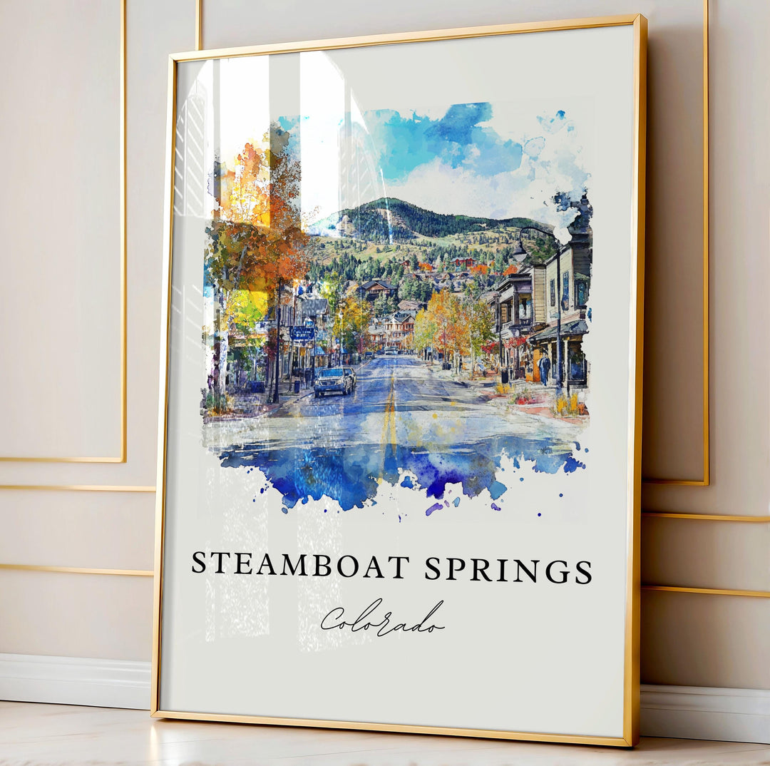 Steamboat Springs Art, Steamboat Springs Print, Yampa Valley Watercolor, Steamboat Ski Gift,