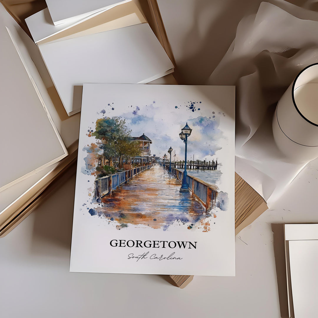 Georgetown SC Wall Art, Myrtle Beach Print, South Carolina Artwork, Georgetown SC Gift, Travel Print, Travel Poster, Housewarming Gift