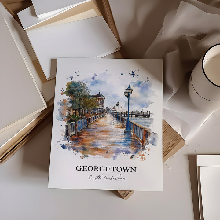 Georgetown SC Wall Art, Myrtle Beach Print, South Carolina Artwork, Georgetown SC Gift, Travel Print, Travel Poster, Housewarming Gift