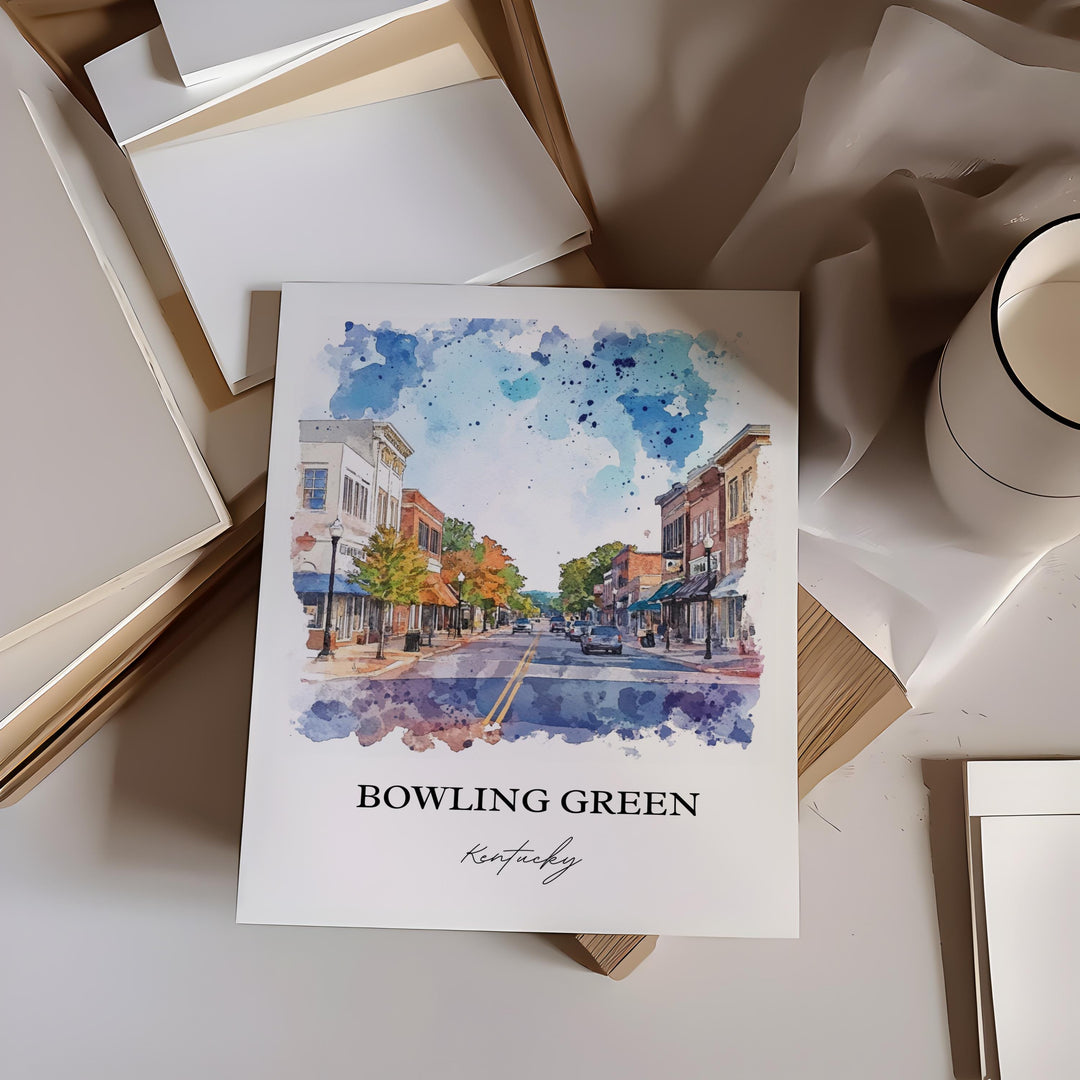 Bowling Green Wall Art, Bowling Green KY Print, Warren County Artwork, Bowling Green KY Gift, Travel Print, Travel Poster, Housewarming Gift
