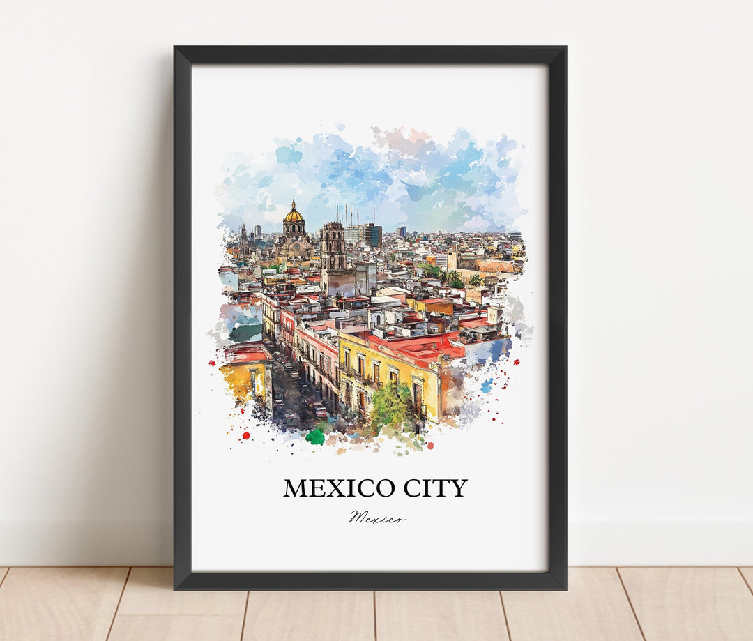 Mexico City Wall Art, Mexico Print, CDMX Watercolor Art, Mexico City Gift, Travel Print, Travel Poster, Housewarming Gift