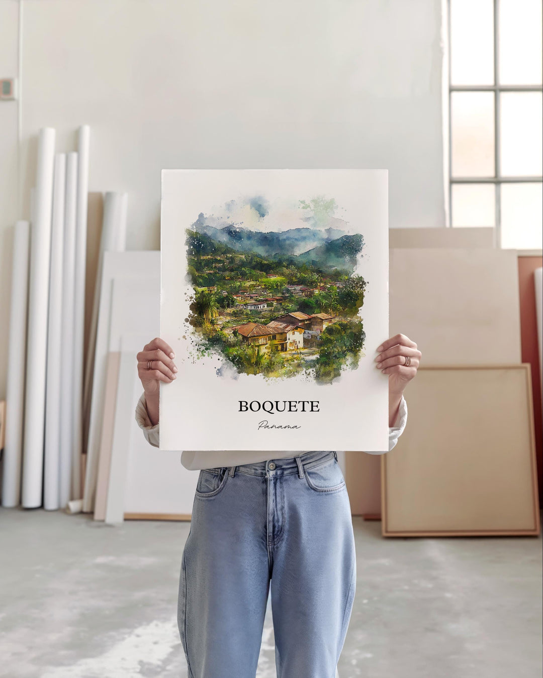 Boquete Wall Art, Boquete Panama Print, Panama Watercolor Art, Boquete Gift, Travel Print, Travel Poster, Housewarming Gift