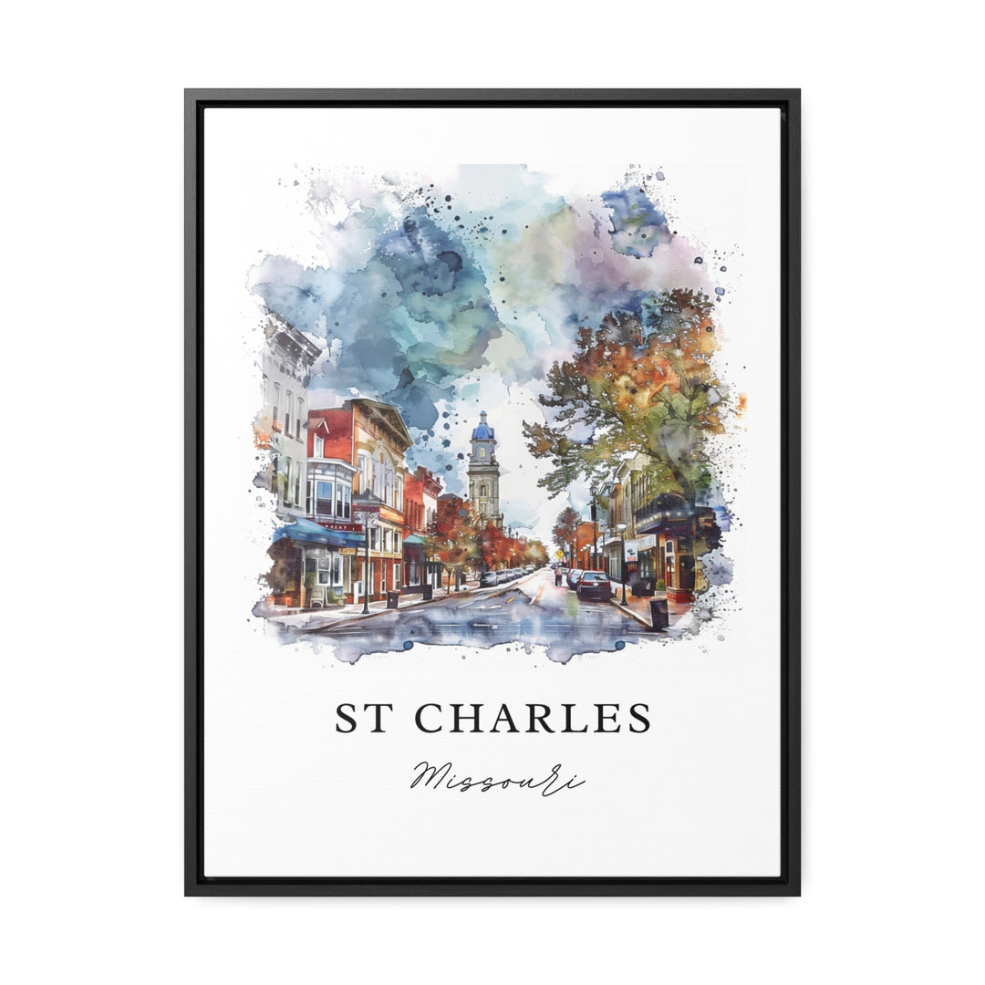 St Charles Missouri Wall Art, Saint Charles MO Print, St Charles Watercolor, Amsterdam Gift,