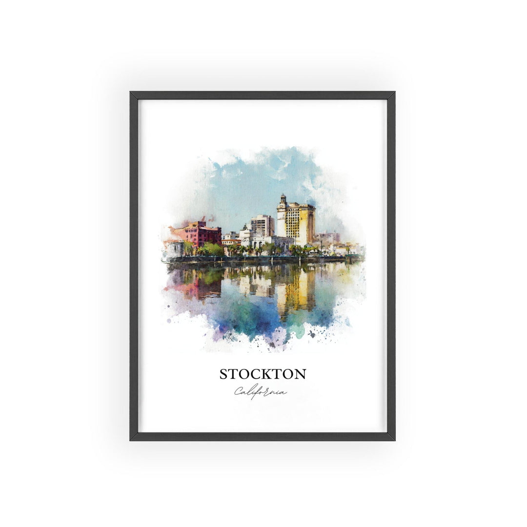 Stockton, California – Watercolor Art Print