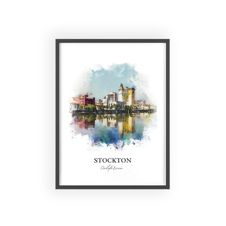 Stockton, California – Watercolor Art Print