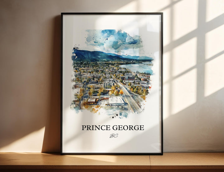 Prince George, Canada – Watercolor Art Print