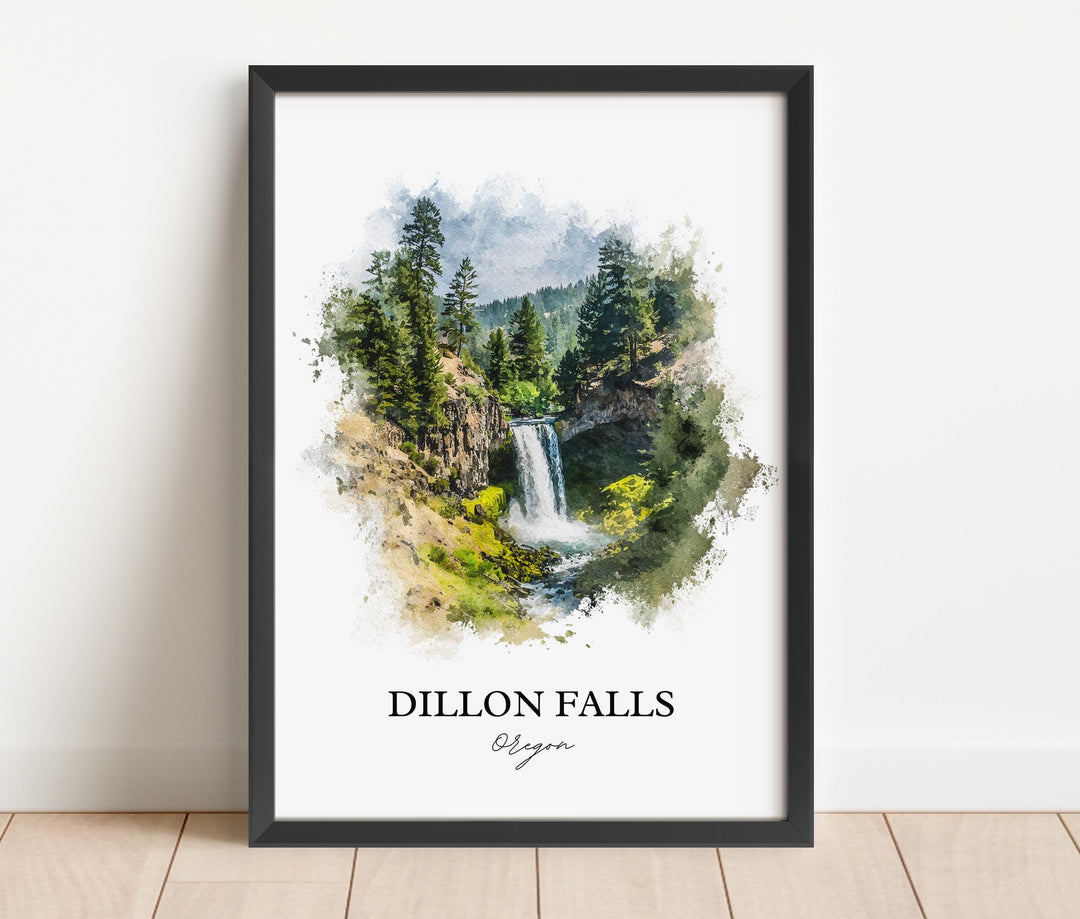 Dillon Falls Wall Art, Dillon Falls Print, Oregon Artwork, Deschutes National Forest Gift, Travel Print, Travel Poster, Housewarming Gift
