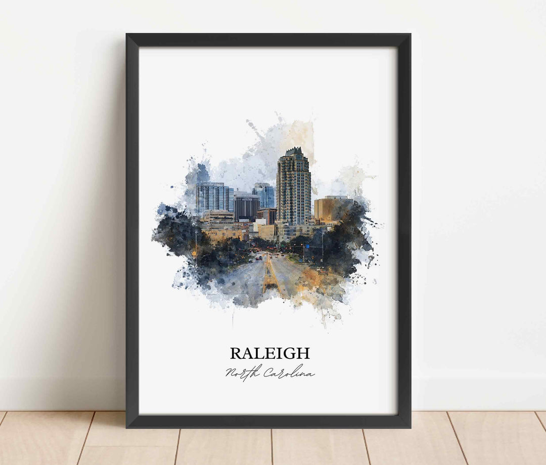 Raleigh, North Carolina – Watercolor Art Print