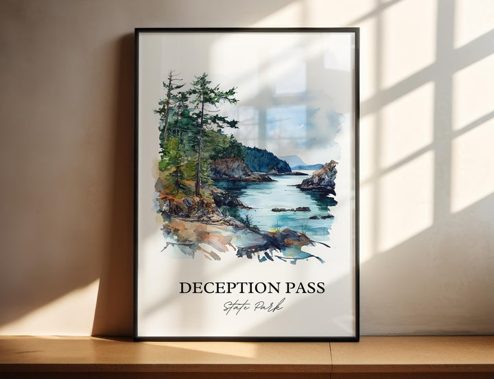 Deception Pass Wall Art, Whidbey Island Print, Washington Artwork, Deception Pass Park Gift, Travel Print, Travel Poster, Housewarming Gift