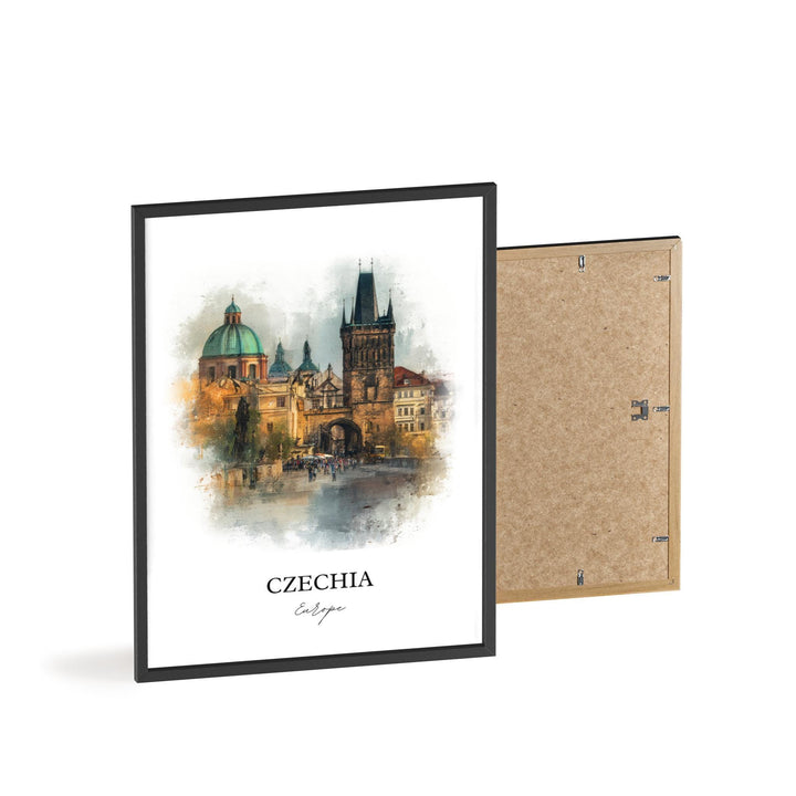 Czechia Wall Art, Czechia Print, Prague Watercolor Art, Czech Republic Gift, Travel Print, Travel Poster, Housewarming Gift