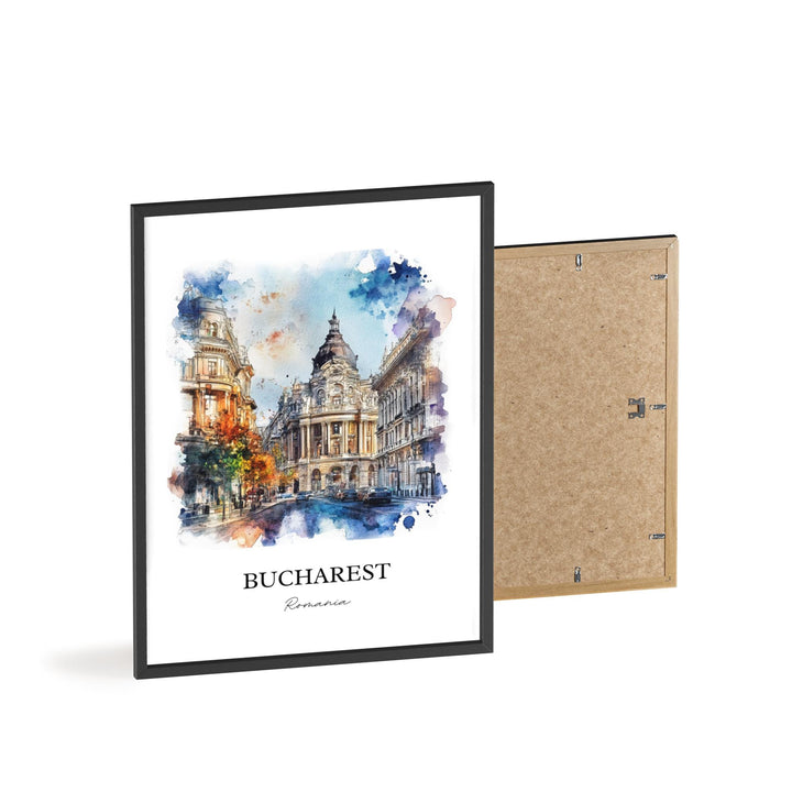 Bucharest Wall Art, Bucharest Print, Romania Watercolor Art, Bucharest Romania Gift, Travel Print, Travel Poster, Housewarming Gift