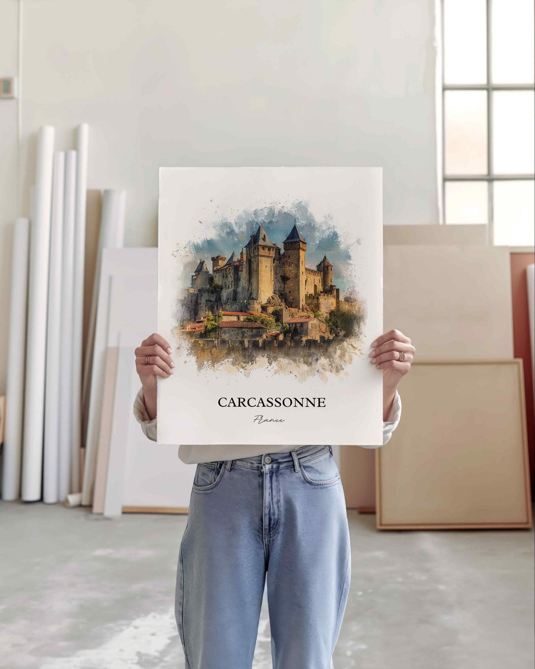 Carcassonne, France – Watercolor Art Print