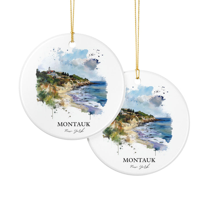 Montauk NY Ornament: Unique Montauk Souvenir, Montauk NY Xmas Decor, and Authentic Montauk New York Gift