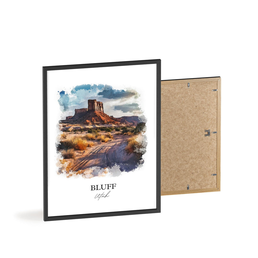 Bluff UT Wall Art, San Juan County Print, Utah Watercolor Art, Bluff Utah Gift, Travel Print, Travel Poster, Housewarming Gift