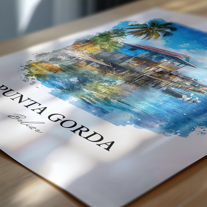 Punta Gorda, Belize – Watercolor Art Print