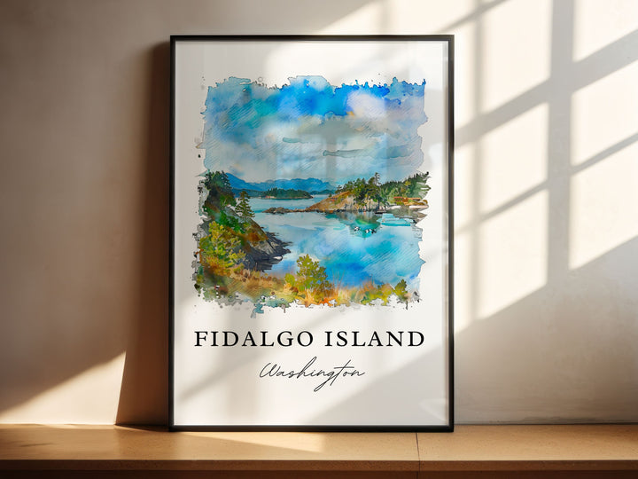 Fidalgo Island Art, Fidalgo Island Print, Skagit County Watercolor, Fidalgo WA Gift,