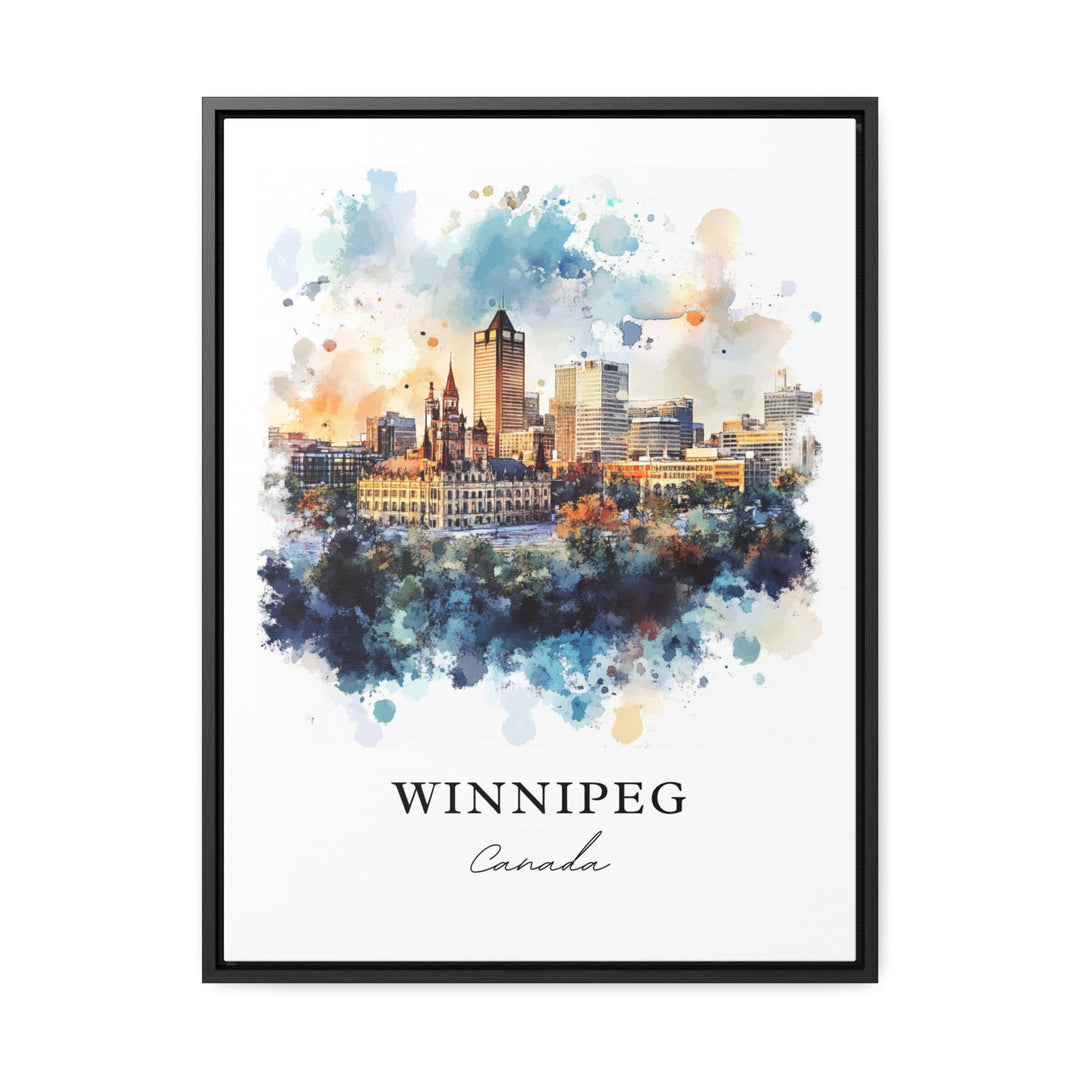 Winnipeg Wall Art, Winnipeg Print, Winnipeg Watercolor Art, Winnipeg Canada Skyline Gift, Travel Print, Travel Poster, Housewarming Gift