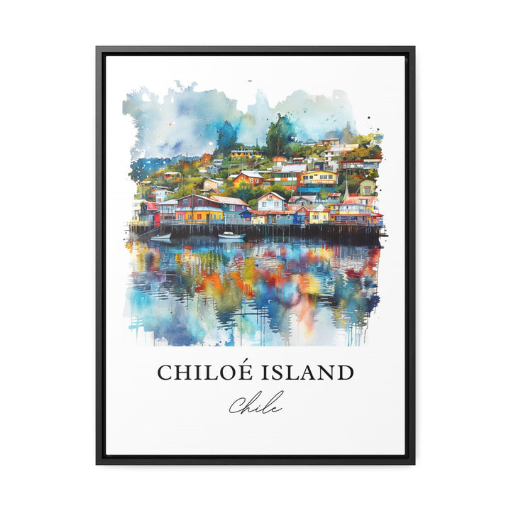 Chiloe Island Wall Art, Chiloe Island Print, Chile Watercolor, Patagonia Chile Art,