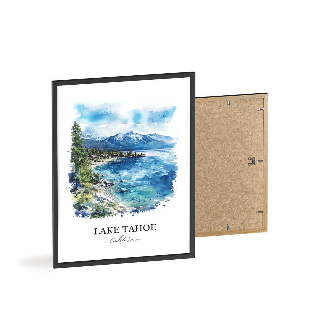 Lake Tahoe Wall Art, Tahoe Print, California Watercolor Art, Lake Tahoe Gift, Travel Print, Travel Poster, Lake Tahoe Housewarming Gift