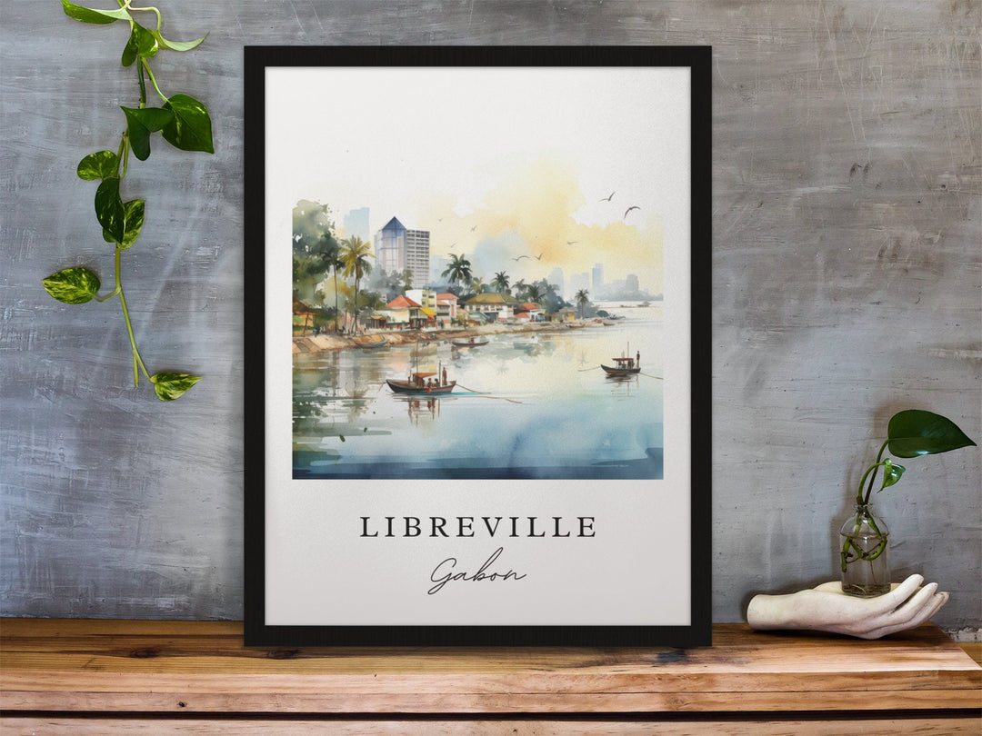 Libreville Gabon wall art - Gabon, Libreville poster, Libreville Wedding gift, Libreville Birthday present, Custom Text, Personalized Gift